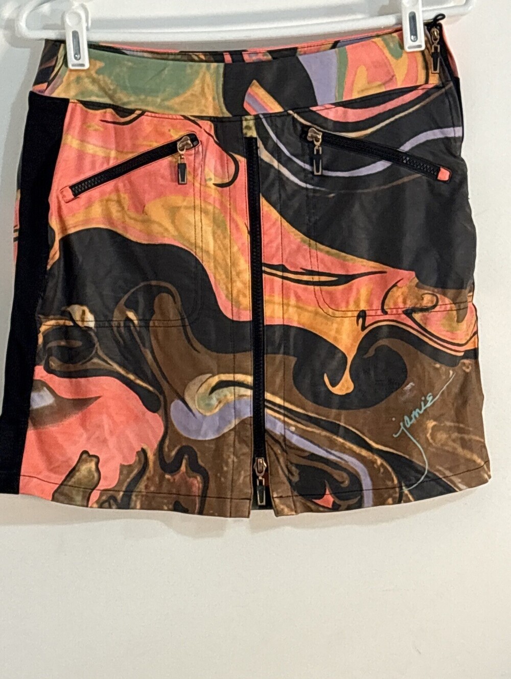 Jamie Sadock Women's Golf Skort Multicolor Size 4 Zippers Brown Coral
